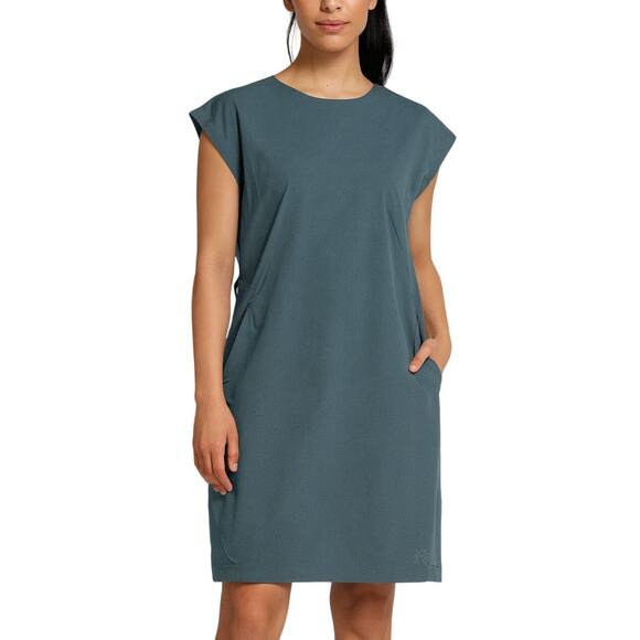 Arc'teryx Cap Sleeve Relaxed Contenta Travel Dress in Teal Blue size Medium - Picture 1 of 7